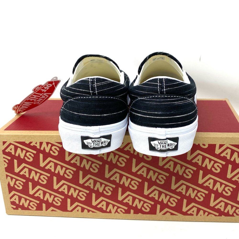 🌿SPRING SALE🌿 VANS Classic Slip-On Suiting Black Canvad Men's Size VN0A4U382PW - Picture 6 of 10